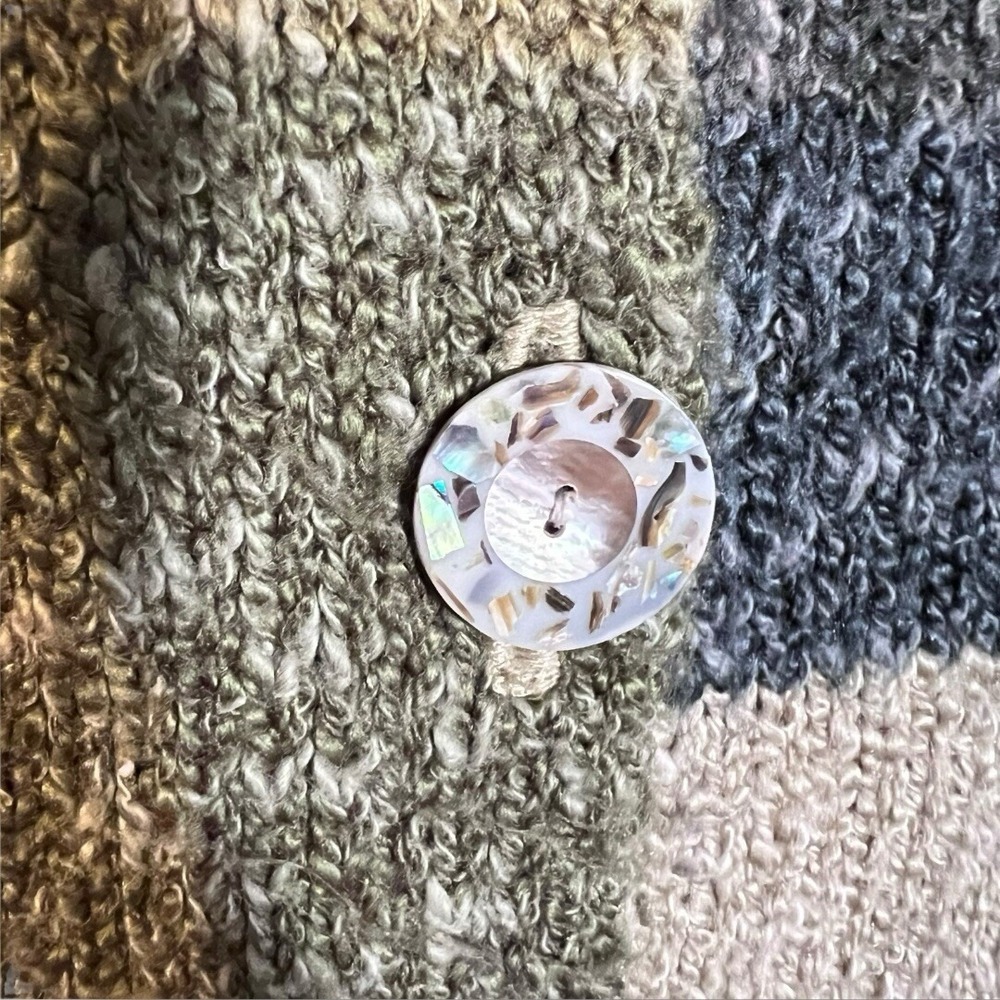 Cardigan Sweater Womens M Button Patchwork Comfy Classic Neutral Vtg Soft Preppy - Picture 5 of 10